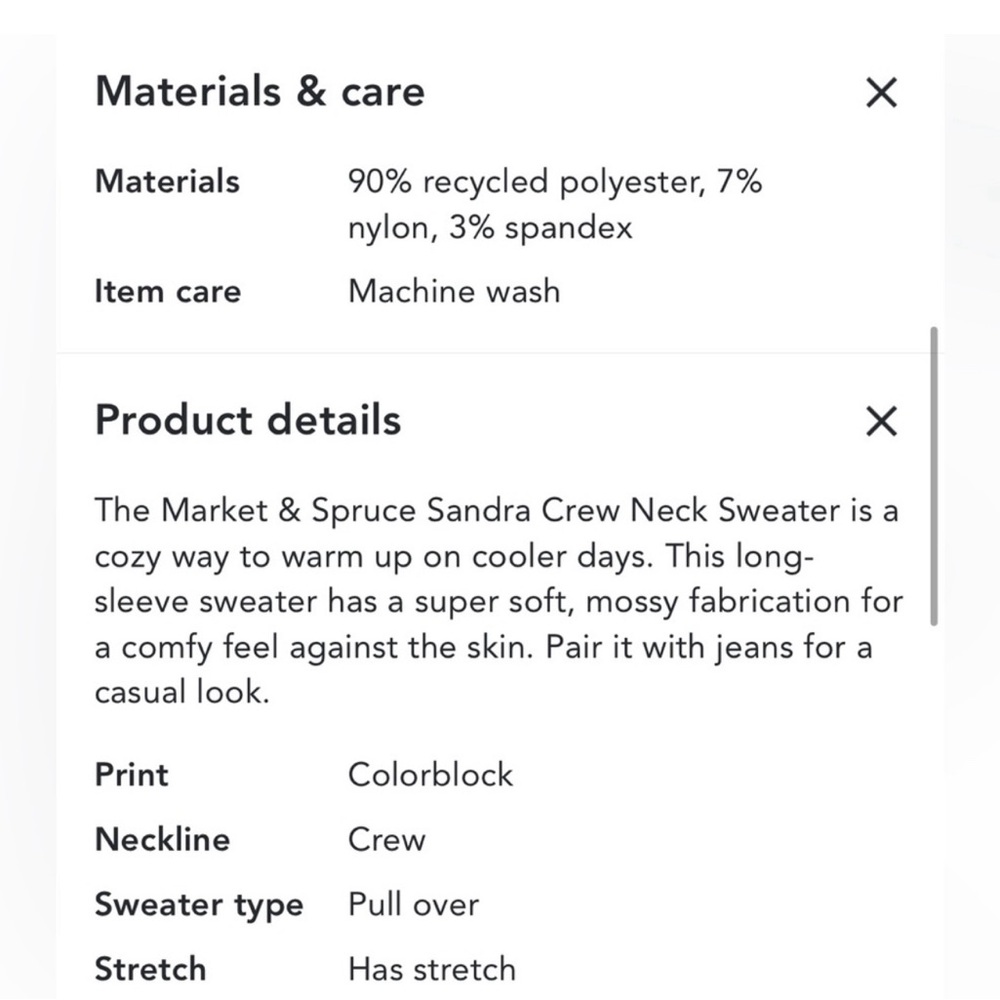 NWT Market & Spruce Crew Neck Pullover Sweater from Stitch Fix - Picture 3 of 4